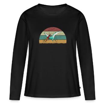 Pteranodon Dinosaur Enfants Dino Cadeau - T-shirt manches longues Premium bio Femme - noir - Devant - Julia (174cm)