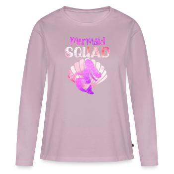 Mermaid Squad Mythical Creature Fin Mermaid - T-shirt manches longues Premium bio Femme - rose poudré - Devant - Julia (174cm)