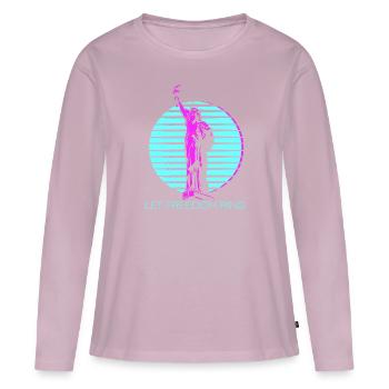 Let Freedom Ring Cool Statue Of Liberty Vapor Wave - Women's Premium Organic Long Sleeve Shirt - dusky pink - Front - Julia (174cm)