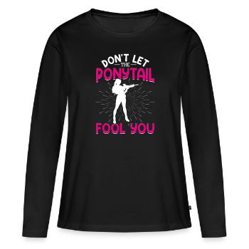 Tir Sports Armes Munitions Collector Gun Girl Life - T-shirt manches longues Premium bio Femme - noir - Devant - Julia (174cm)