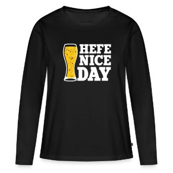 Hefe Nice Day Lustiges Bier Trinker Brauer Alkohol - Frauen Premium Bio Langarmshirt - Schwarz - Vorne - Julia (174cm)