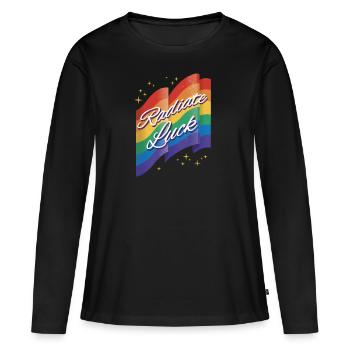 Radiate positivity Rainbow Dwarf Clouds - Women's Premium Organic Long Sleeve Shirt - black - Front - Julia (174cm)