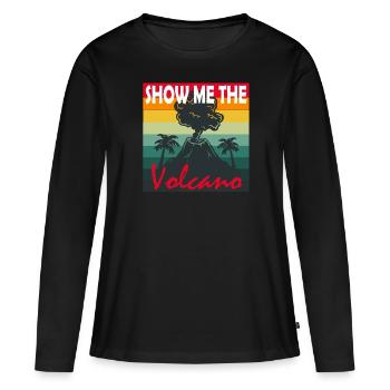 Montrez-moi le volcan Lava Walk Mountain Fire Magma - T-shirt manches longues Premium bio Femme - noir - Devant - Julia (174cm)