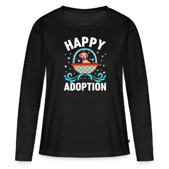 Happy Adoption Day Dog Adoption Puppy - T-shirt manches longues Premium bio Femme - noir - Devant - Julia (174cm)