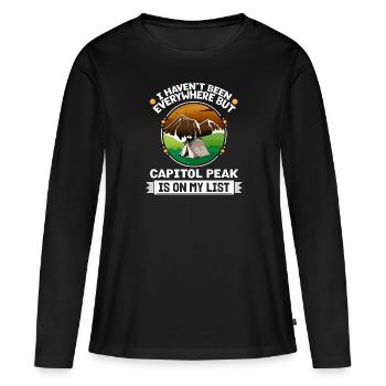 Capitol Peak est sur ma liste Randonner Camping Hiker - T-shirt manches longues Premium bio Femme - noir - Devant - Julia (174cm)