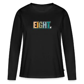 8e anniversaire Enfants Huit ans - T-shirt manches longues Premium bio Femme - noir - Devant - Julia (174cm)