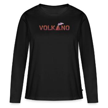 Le volcan appelle la migration de la lave le magma de feu de montagne - T-shirt manches longues Premium bio Femme - noir - Devant - Julia (174cm)