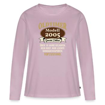 18 Jahre Oldtimer Modell 2005 18. Geburtstag - Frauen Premium Bio Langarmshirt - Altrosa - Vorne - Julia (174cm)