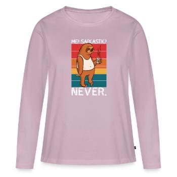 Me Sarcastic Never Sloth Saying - Women's Premium Organic Long Sleeve Shirt - dusky pink - Front - Julia (174cm)