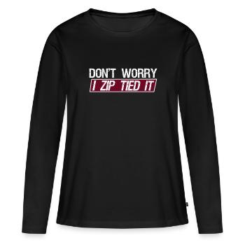 Ne vous inquiétez pas, je l’ai lié si - T-shirt manches longues Premium bio Femme - noir - Devant - Julia (174cm)