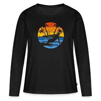 Kitesurfing Sprichwort - Frauen Premium Bio Langarmshirt - Schwarz - Vorne - Julia (174cm)