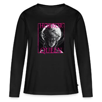 Maléfique Vieille Femme Horreur Gothique Horreur Sorcière Abstrait - T-shirt manches longues Premium bio Femme - noir - Devant - Julia (174cm)