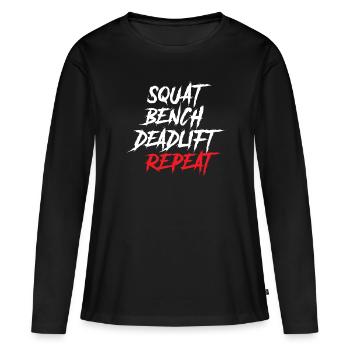 Squat Bench Deadlift Repeat Powerlifting - Women's Premium Organic Long Sleeve Shirt - black - Front - Julia (174cm)