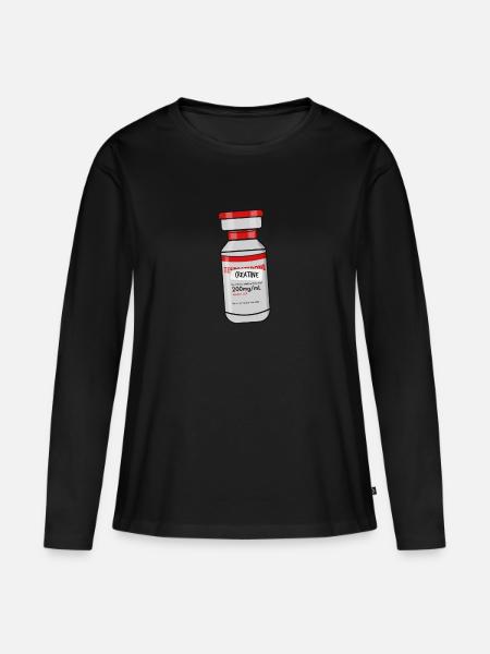 Lustiges "Creatine" - Frauen Premium Bio Langarmshirt - Schwarz