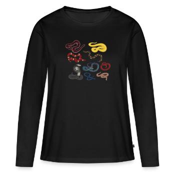 Snake Team Reptile Animal Phyton Boa - T-shirt manches longues Premium bio Femme - noir - Devant - Julia (174cm)