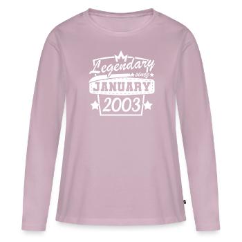 Birthday 20 years old January 2003 - Women's Premium Organic Long Sleeve Shirt - dusky pink - Front - Julia (174cm)