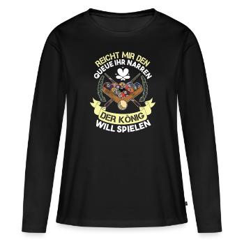 Reicht Mir Den Queue Ihr Narren Billard Pool - Frauen Premium Bio Langarmshirt - Schwarz - Vorne - Julia (174cm)