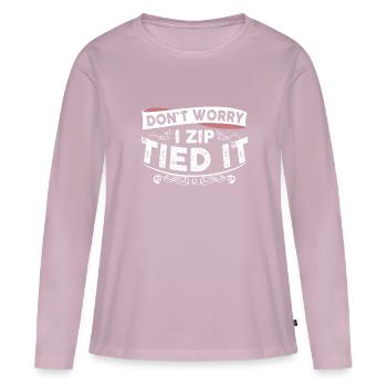 Ne vous inquiétez pas d’utiliser IT Garage - T-shirt manches longues Premium bio Femme - rose poudré - Devant - Julia (174cm)