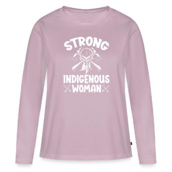 Strong Indigenous Woman Native American - Women's Premium Organic Long Sleeve Shirt - dusky pink - Front - Julia (174cm)