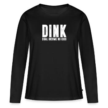 DINK Dual Income No Kids, Kinderlos - Frauen Premium Bio Langarmshirt - Schwarz - Vorne - Julia (174cm)