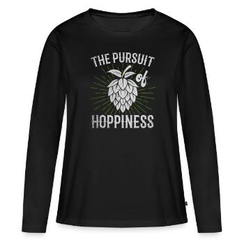 La poursuite de la convivialité Bierbrauer Bier Hopfen - T-shirt manches longues Premium bio Femme - noir - Devant - Julia (174cm)