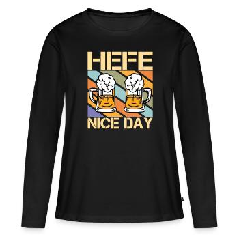 Hefe Nice Day Lustiges Bier Trinker Brauer Alkohol - Frauen Premium Bio Langarmshirt - Schwarz - Vorne - Julia (174cm)