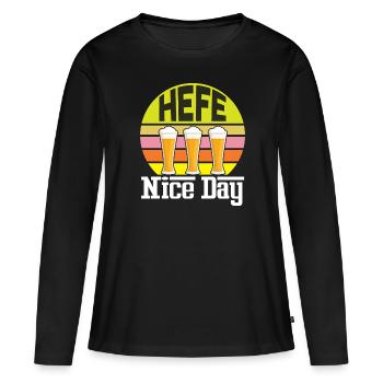 Hefe Nice Day Alkohol Brauer Bierbrauen Bier - Frauen Premium Bio Langarmshirt - Schwarz - Vorne - Julia (174cm)