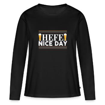Hefe Nice Day Alkohol Brauer Bierbrauen Bier - Frauen Premium Bio Langarmshirt - Schwarz - Vorne - Julia (174cm)