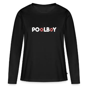 Piscine garçon de piscine - Sauveteur - T-shirt manches longues Premium bio Femme - noir - Devant - Julia (174cm)