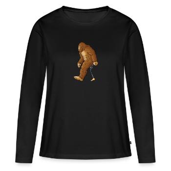 Chirurgie de la jambe en fauteuil roulant jambe perdue - T-shirt manches longues Premium bio Femme - noir - Devant - Julia (174cm)