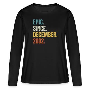 20 Years Old December 2002 20th Birthday - Women's Premium Organic Long Sleeve Shirt - black - Front - Julia (174cm)