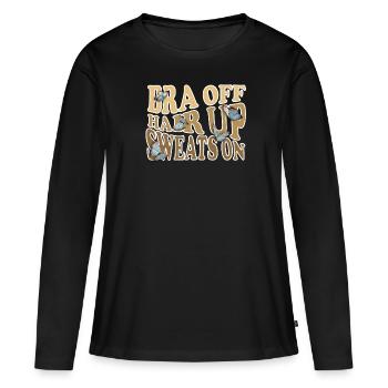 BH Von Haaren Schweiß Auf Schmetterlingen - Frauen Premium Bio Langarmshirt - Schwarz - Vorne - Julia (174cm)