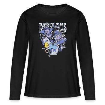 Personnages fabuleux d’un célèbre conte de fées - T-shirt manches longues Premium bio Femme - noir - Devant - Julia (174cm)