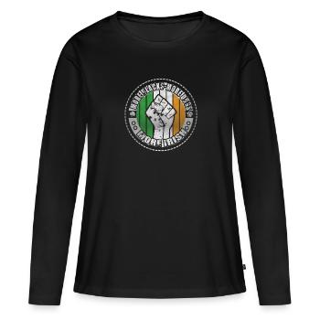 Plus de Noirs Plus de chiens Plus d’Irlandais - T-shirt manches longues Premium bio Femme - noir - Devant - Julia (174cm)