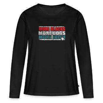 Plus de Noirs Plus de chiens Plus d’Irlandais - T-shirt manches longues Premium bio Femme - noir - Devant - Julia (174cm)