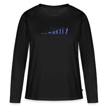 Evolution Angler TShirt - T-shirt manches longues Premium bio Femme - noir - Devant - Julia (174cm)