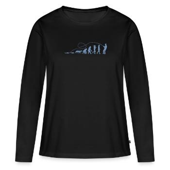 Evolution Angler TShirt - T-shirt manches longues Premium bio Femme - noir - Devant - Julia (174cm)