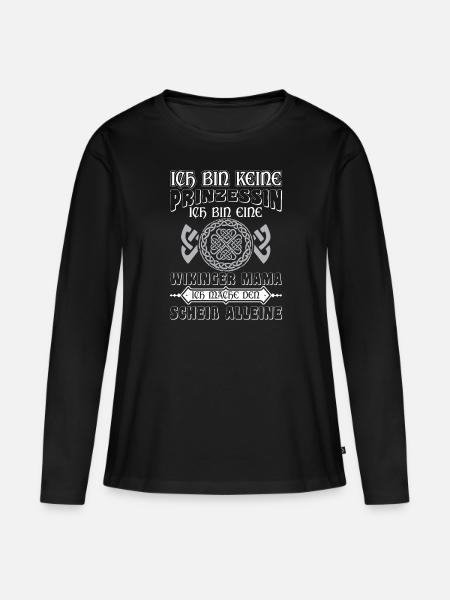 Ich Bin Keine Prinzessin Wikinger Mama Nordische - Frauen Premium Bio Langarmshirt - Schwarz