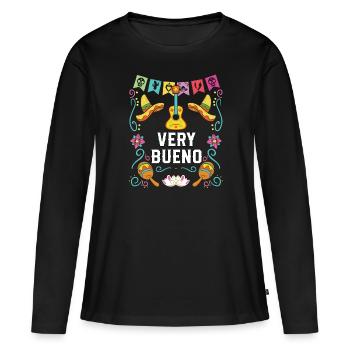 Very Bueno Mexican Life Mexico Pride Country - Women's Premium Organic Long Sleeve Shirt - black - Front - Julia (174cm)