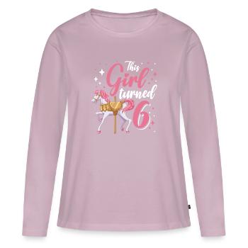 Karussell-geburtstagsfeier Dieses Mädchen Wurde 6 - Frauen Premium Bio Langarmshirt - Altrosa - Vorne - Julia (174cm)