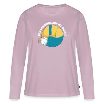Schlechte Landungen Sind Mein Cardio -Bruch -Arm - Frauen Premium Bio Langarmshirt - Altrosa - Vorne - Julia (174cm)