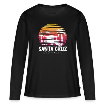Santa Cruz California Summer Sun Palms Strand - Frauen Premium Bio Langarmshirt - Schwarz - Vorne - Julia (174cm)
