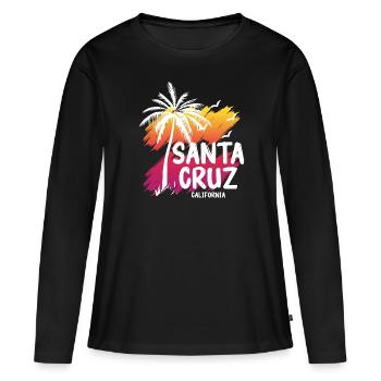 Santa Cruz California Summer Sun Palms Strand - Frauen Premium Bio Langarmshirt - Schwarz - Vorne - Julia (174cm)