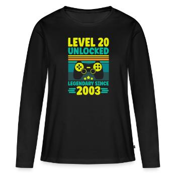 Level 20 Unlocked 2003 Zocken 20. Geburtstag Gamer - Frauen Premium Bio Langarmshirt - Schwarz - Vorne - Julia (174cm)