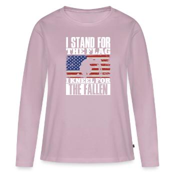Gedenktag Vierter Juli Veteranen Soldat Patriotisc - Frauen Premium Bio Langarmshirt - Altrosa - Vorne - Julia (174cm)