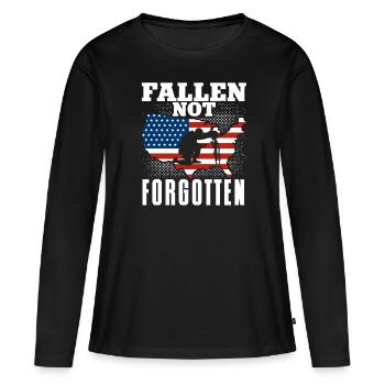 N’oubliez pas de plaire aux vétérans du Memorial Day Milit - T-shirt manches longues Premium bio Femme - noir - Devant - Julia (174cm)