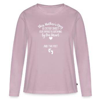 Schwangere Mutter Neue Mutter Dieser Muttertag ist - Frauen Premium Bio Langarmshirt - Altrosa - Vorne - Julia (174cm)