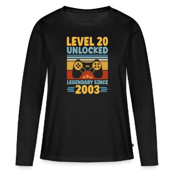 Level 20 Unlocked 2003 Zocken 20. Geburtstag Gamer - Frauen Premium Bio Langarmshirt - Schwarz - Vorne - Julia (174cm)