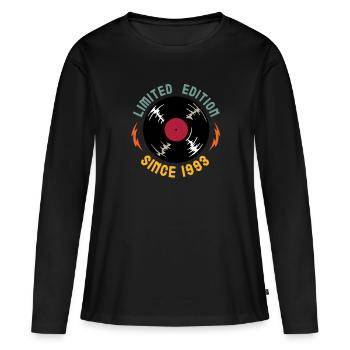 Millésime 1993 - T-shirt manches longues Premium bio Femme - noir - Devant - Julia (174cm)