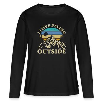 J’adore faire dehors - T-shirt manches longues Premium bio Femme - noir - Devant - Julia (174cm)